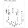 thumbnail image 6 of Kingston Brass KS7793TALBS Tudor Two-Handle 3-Hole Deck Mount Bridge Kitchen Faucet with Brass Side Sprayer in Antique Brass, 6 of 7