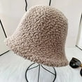 thumbnail image 2 of CoCopeaunts Women Bucket Hat Plain Autumn Winter Thicken Warm Lamb Wool Bucket Cap Outdoor Foldable Girl Simple Casual Basin Hat, 2 of 8