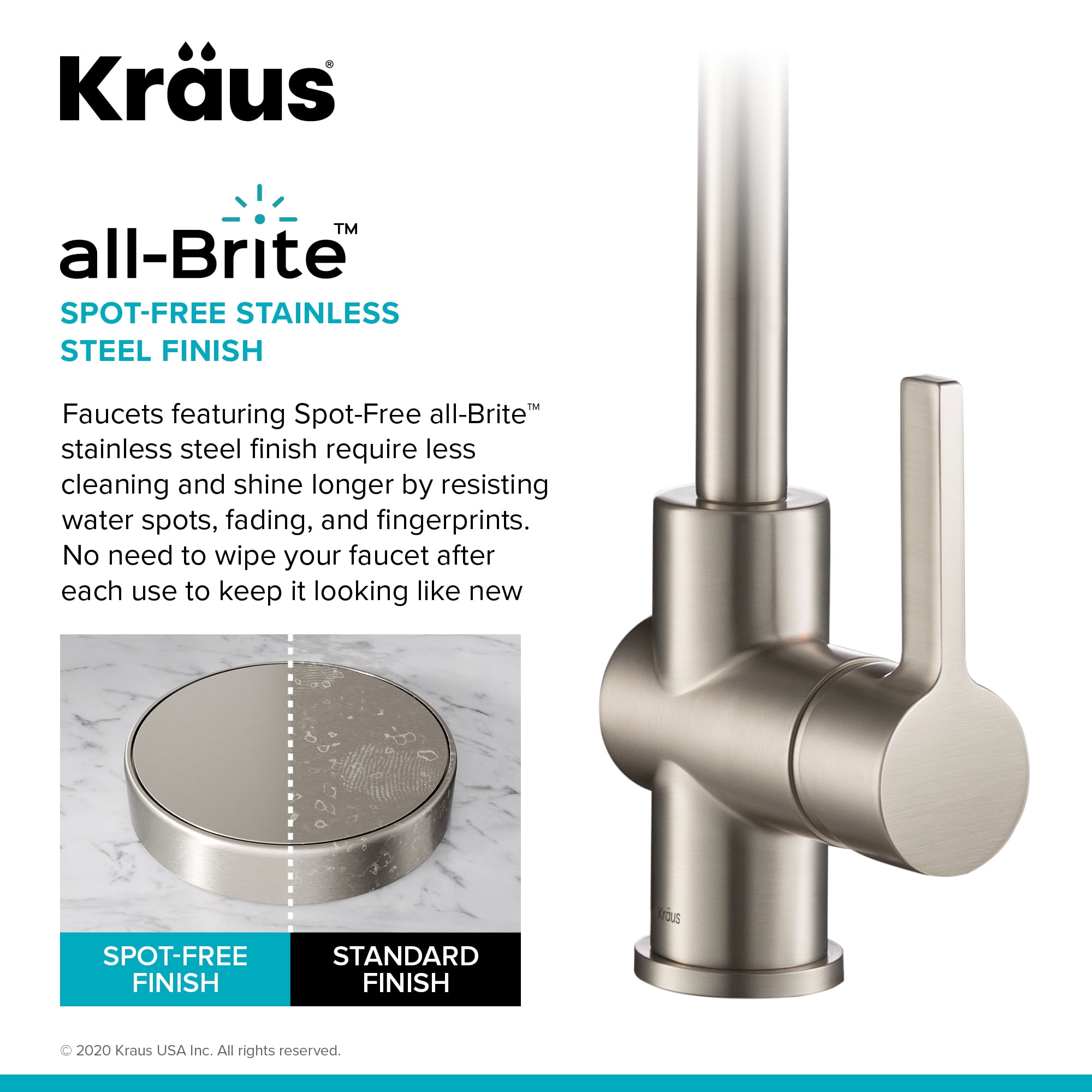 KRAUS Britt™ Commercial Style Kitchen Faucet and Purita™ Water Filter Faucet Combo in Spot Free Stainless Steel