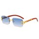 thumbnail image 3 of Gafas de sol de moda sin marco para hombre, gafas de sol con vetas de madera de leopardo personalizadas, gafas de sol cuadradas con patas, moda para mujer, 3 of 5