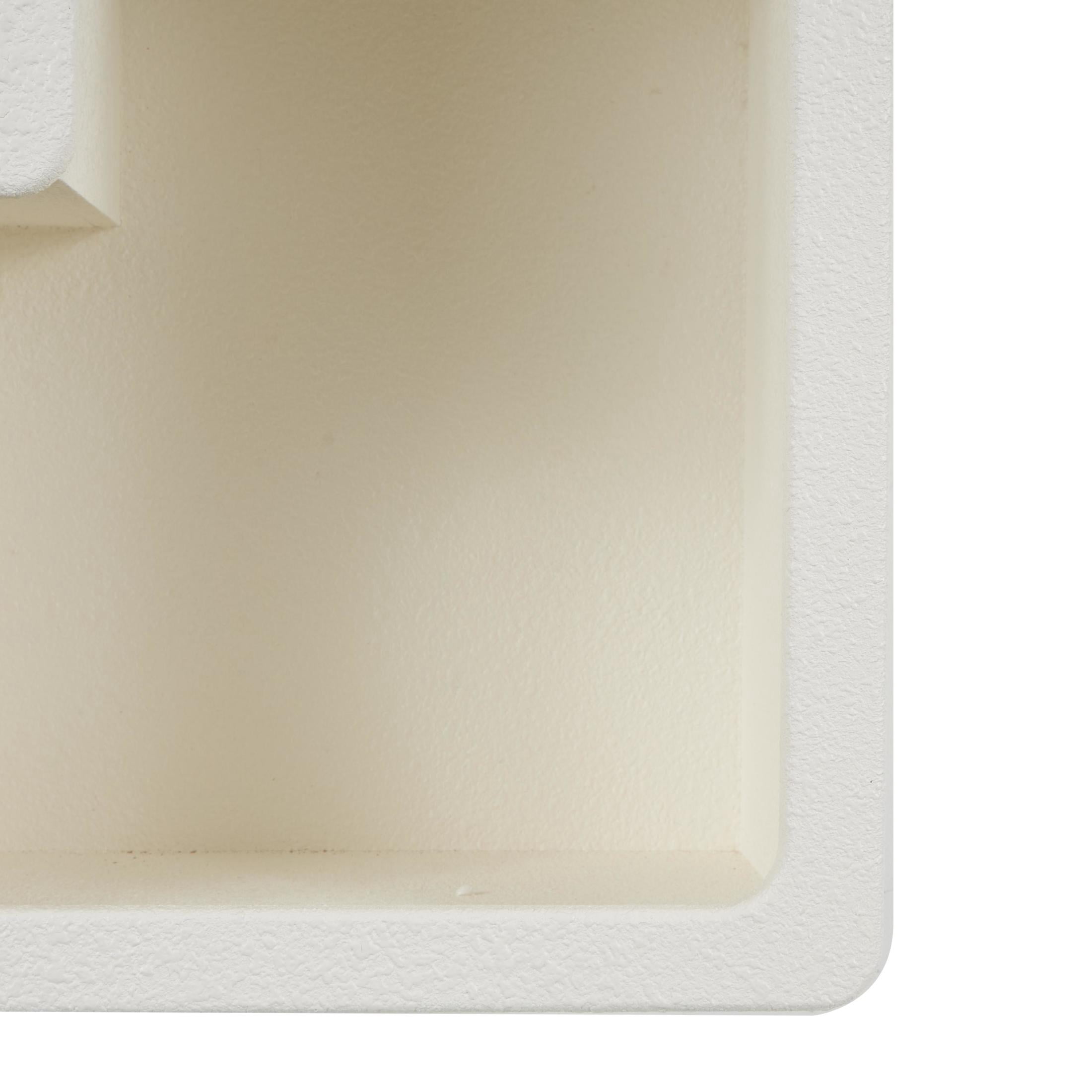 DecMode 24" x 10" 4-Tier Cream Geometric Wall Shelf with Arched Block Shapes