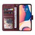 thumbnail image 2 of Compatible for iPhone 14 Wallet Case with Premium PU Leather Card Slots Holder Photograph Slot Cover, Soft Silicone Shockproof Magnetic Clasp Kickstand Wrist Strap Flip Folio Case,Winered, 2 of 6