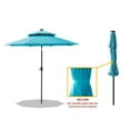 thumbnail image 3 of FLAME&SHADE 9 ft Double Top Solar Powered Outdoor Market Patio Table Umbrella with LED Lights and Tilt, Aqua Blue, 3 of 7