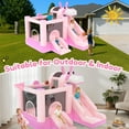 thumbnail image 2 of Mukidy 114''x 114'' x 92.5'' Inflatable Bounce Houses for Kids 3-10 with Blower Double Slide and Ball Pit/Indoor Bouncy House, PVC, Child, Teen, Toddler，Pink, 2 of 9