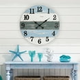 thumbnail image 5 of ABBSR 24in. Arabic Numerals Round Wall Clock,Rustic Gradient Non-Ticking Decorative Clock for Home,Office, 5 of 8