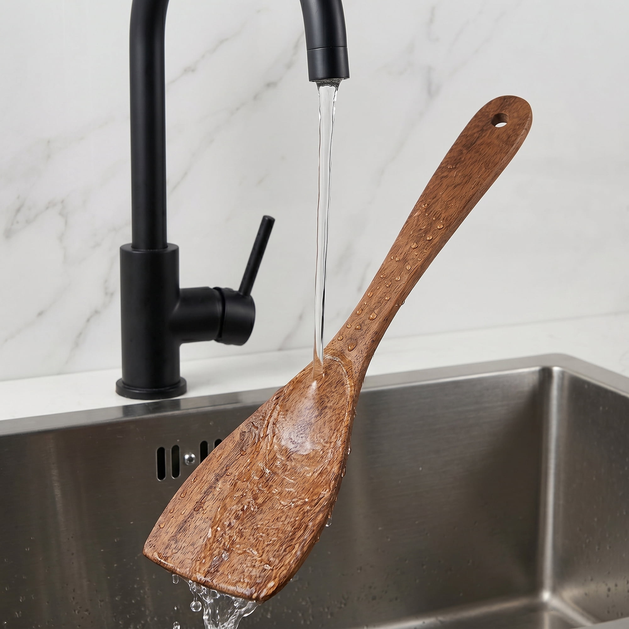 Unique Bargains Kitchen Utensil Heat-Resistant Cooking Tool for Flipping Brown 12.8x3.1 in