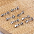 thumbnail image 3 of K-KED 10 PCS/lot Labret Bar Monroe Piercing Gem Ball Lip Stud Tragus Body Piercing-16G 10mm, 3 of 6