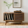 thumbnail image 4 of Modway Render Wood & Vinyl Record Display Stand with Sliding Door in Walnut, 4 of 9