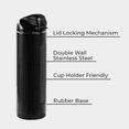 thumbnail image 2 of HydroJug Ease2o Insulated Stainless Steel Water Bottle with Straw & Chug Lid, Leak-Resistant, Cup Holder Friendly – 24oz, Black, 2 of 7