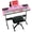 Pink, variant on Best Choice Products 61-Key Beginners Complete Electronic Keyboard Piano Set w/ LCD Screen, Lighted Keys - Red