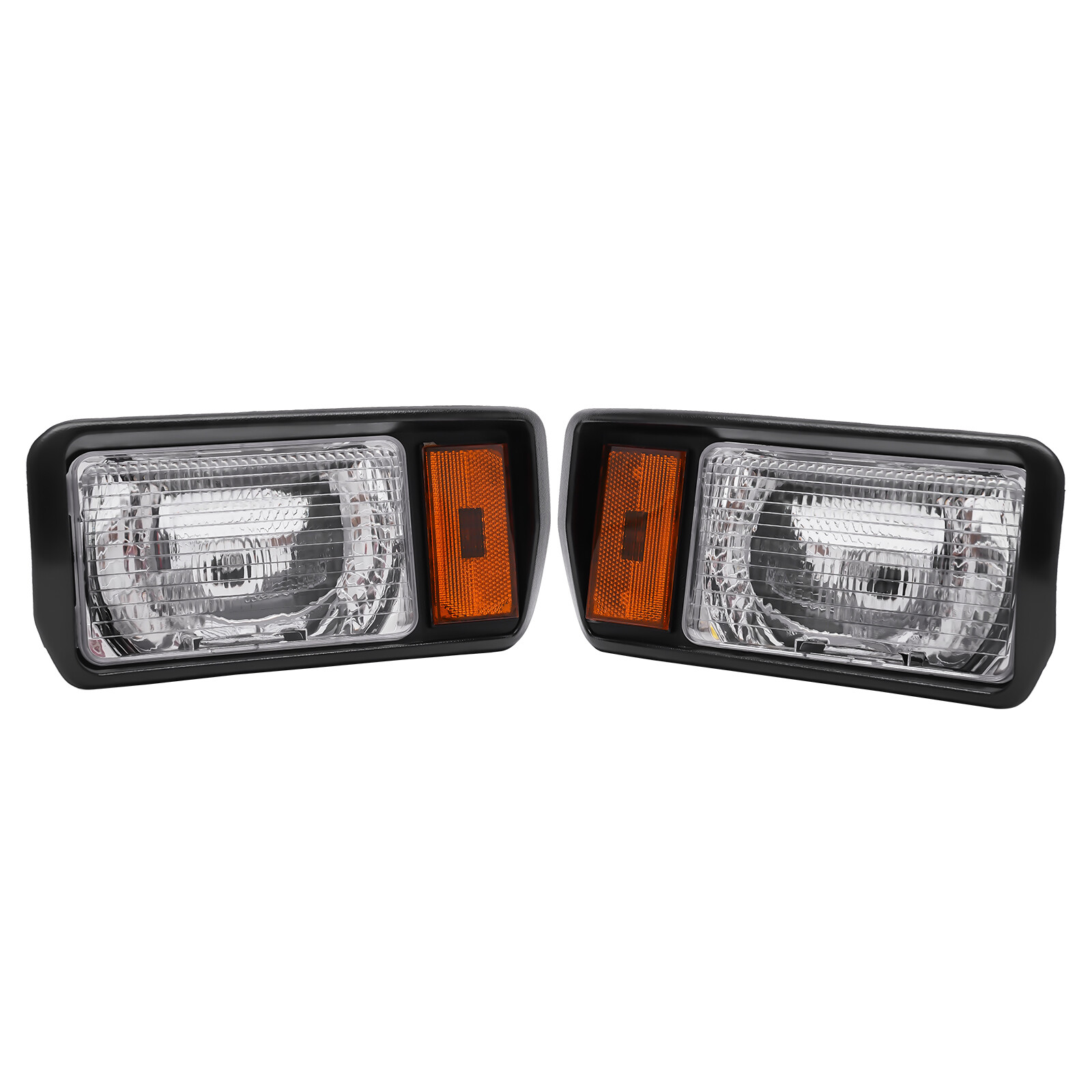Headlights For Club Car DS Factory Size Halogen Headlamp Driver & Passenger Side Black 10.23*4.94