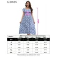 thumbnail image 5 of Women Maternity V Neck Sundress Ruffle Cap Sleeveless Maxi Dress, 5 of 5