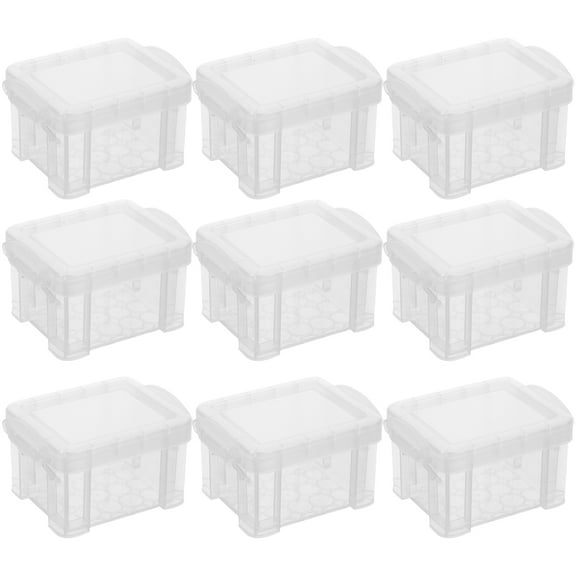 OUNONA Set of 10 Small Plastic Storage Containers with Lids for Organizing Small Items, Kitchen, Office, and Craft Supplies