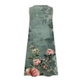 thumbnail image 3 of UPPADA Robes Grande Taille pour Femmes aux Formes Imprimé Floral Sans Manches Robes Midi d'Été Col Ras du Cou Robe Débardeur en Coton et Lin Ample Robes de Plage pour Vacances avec Poches Articles en Rabais Multicolore,P, 3 of 5