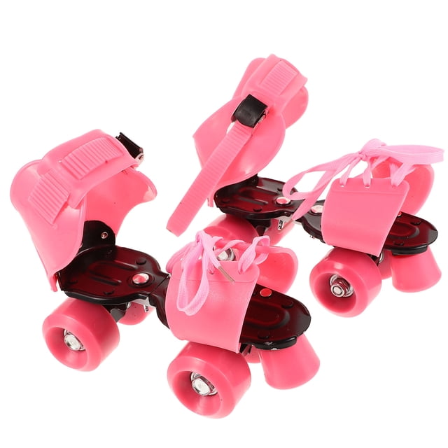 OUNONA Pink Children Roller Skates 1 Pair For Beginner Skaters In Outdoor Activities
