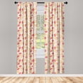 thumbnail image 3 of Ambesonne Fashion Curtains, Lady Shoes Hearts Pattern, Pair of 28"x84", Pastel Pink Pale Peach, 3 of 5