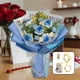 thumbnail image 2 of Ramo de flores de ganchillo, flores de punto, decoración para el día de San Valentín, ramo tejido a mano Azul, 2 of 9