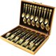 thumbnail image 1 of Elegante juego de cubiertos dorados, cubiertos de acero inoxidable de calidad alimentaria de primera calidad, utensilios pulidos a espejo, diseño ergonómico para comer sin esfuerzo, aptos para, 1 of 8
