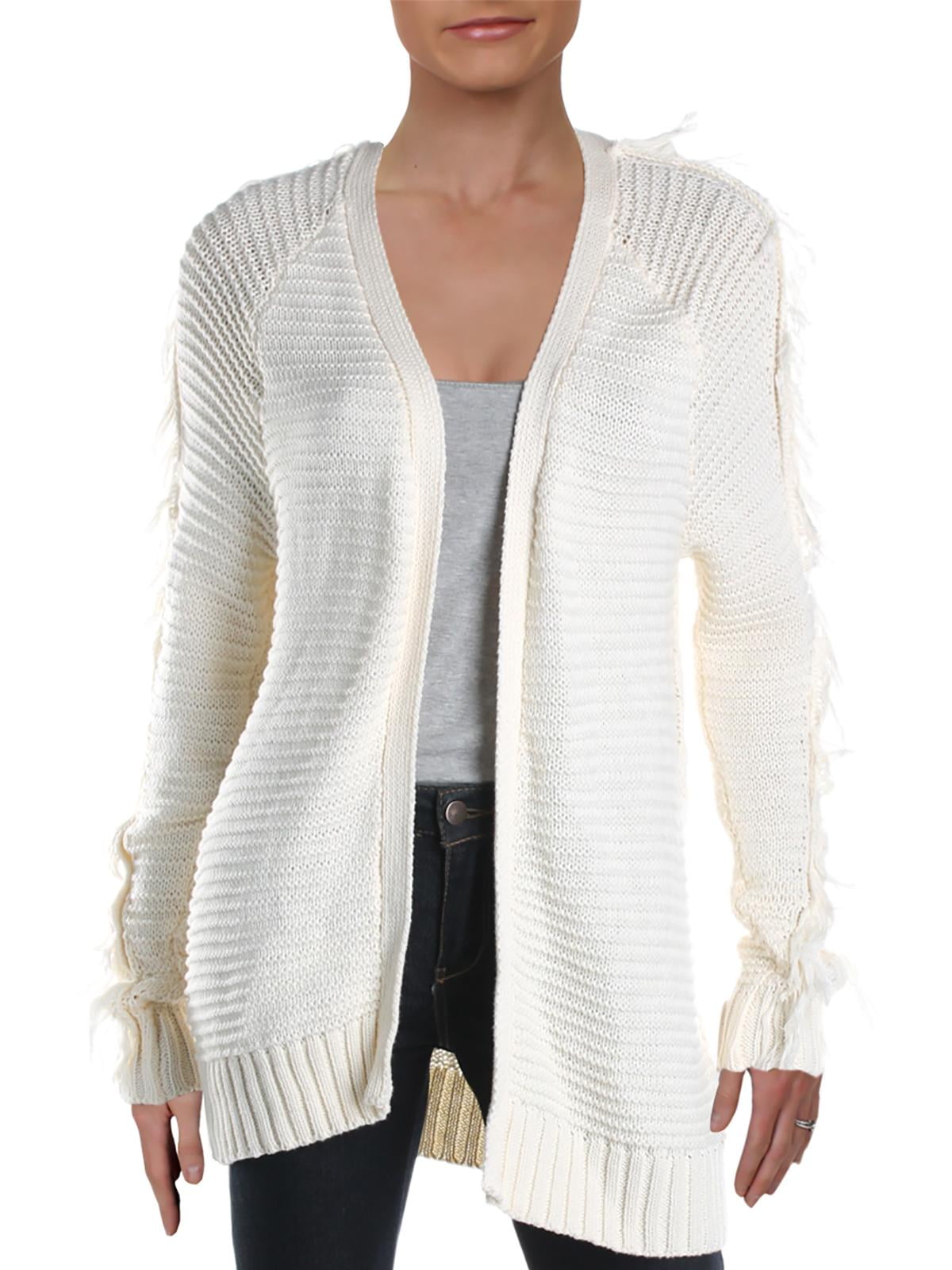 Fringe trim solid cardigan Clearance