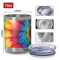 thumbnail image 3 of 12oz Tumblers Colorful Tie Dye Mandala Pattern Vacuum Insulated Stainless Steel Travel Tumbler Cups Mug with Lid and Straw for Beer,Coffee,Beverages with Cleaning Brush for Cold & Hot Drinks, 3 of 5