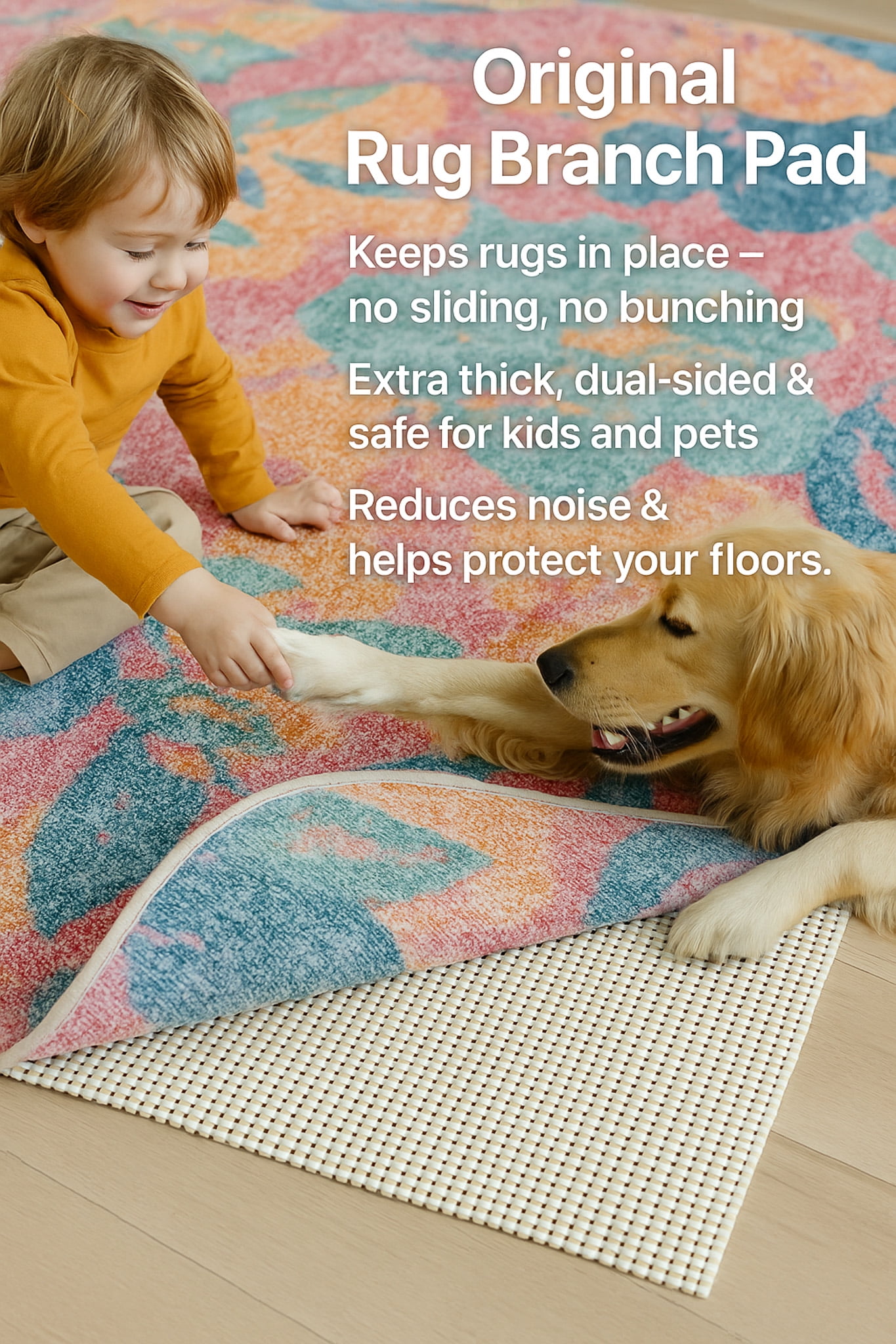 Rug Branch Rug Pad Collection Premium Standard Soft PVC Non-Slip Rug Pads