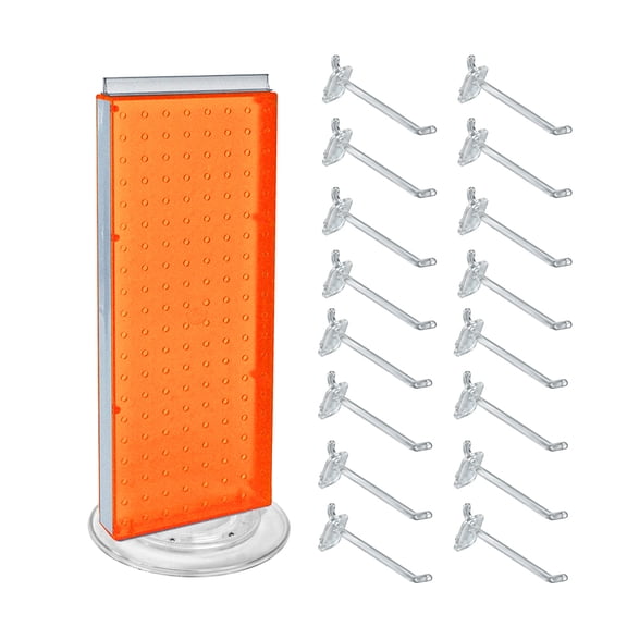 Revolving 8"W x 20.625"H Pegboard Counter Display w/16 4"Hooks