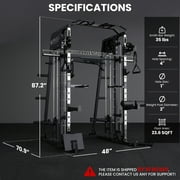 Mikolo Smith Machine Home Gym, 2200 lbs Power Rack Cage with Cable Crossover, Power Rack with 1200LB Capacity Adjustable Weight Bench and 340 lbs Weight Plate, Total Body Strength Training Equipment