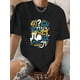 thumbnail image 1 of Retro-Inspired Women's Graphic Tee - Casual Round Neck Short Sleeve T-Shirt with Colorful Geometric Print, Polyester, Machine Washable, 1 of 5