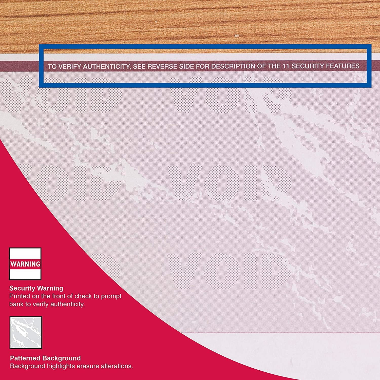 DocuGard Burgundy Marble Top Check, 8.5 x 11 Inches, 24 lb, 500 Sheets, 1 Check Per Sheet 04503