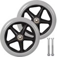 thumbnail image 1 of 7 Inch Front Caster,2pcs Wheelchair Replacement Wheels,Non-Slip Solid Tire,170mm Gray in BlackGray, 1 of 5