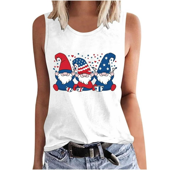 Lindreshi Tank Tops for Women Plus Size Women Floral Printing Tank Round-Neck Sleeveless Block Tunic Tee Tops