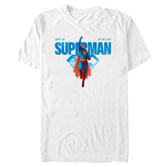 Mens Superman Look Up Hero Pose T Shirt