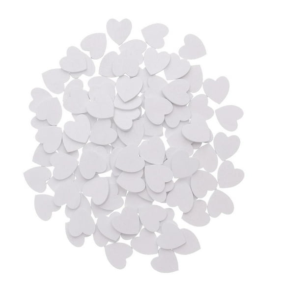 100 Pieces Small White Wooden Heart Shapes Crafts Cut Rustic  Heart Wedding Table Scatter Decoration Crafts
