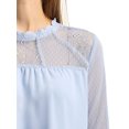thumbnail image 7 of MODA NOVA Junior's Lace Floral Panel Long Sleeves Blouse Light Blue S, 7 of 7