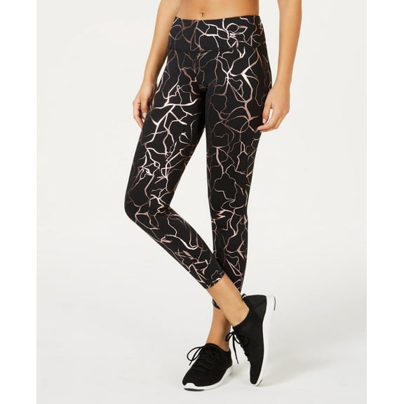 Ideology Womens Metallic Print Cropped Leggings