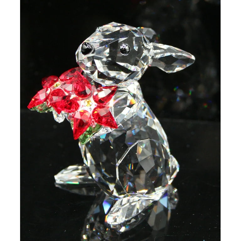 Swarovski Figurine: 1133620 Rabbit with Poinsettia | New in Box