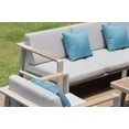 thumbnail image 4 of HIGOLD 3801 Nofi Patio Furniture, 4 Pieces Teak Outdoor Conversation Set with Grey Cushions, Blue Pillow, Matte Charcoal Aluminum Frame, 4 of 14