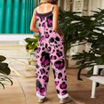 thumbnail image 3 of EANJE Halloween Women's Jumpsuits Wide Leg Adjustable Gothic Skull Floral Print Overall Sleeveless Womens Rompers Straps Jumpsuits Plus Size Bib Overalls Winter Clothing Pink XL, 3 of 6
