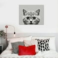 thumbnail image 4 of Nawypu Canvas Print Wall Art Friendly Cat Portrait Animals Wildlife Photography Modern Art Decorative Elements Closeup Relax/Calm Black and White for Living Room, Bedroom, Office -, 4 of 4