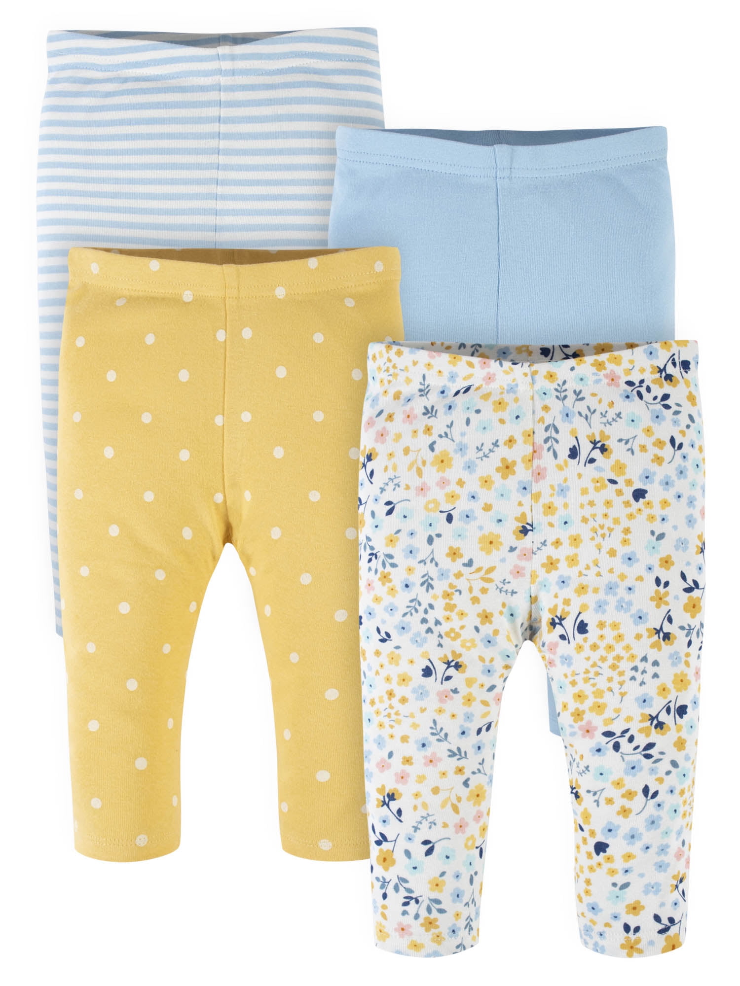 Gerber Baby Girl Pants, 4Pack, Newborn24 Months