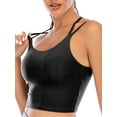 thumbnail image 2 of FUTATA Women's Racerback Sports Bra Cross Back Strappy Removable Pads Yoga Running Workout Bra with Good Support, 2 of 7