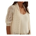thumbnail image 3 of RALPH LAUREN Cardigan à Col Châle Beige Texturé avec Fermeture à Boutons pour Femmes m, 3 of 3