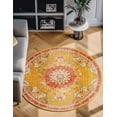 thumbnail image 5 of Unique Loom Penrose Collection Area Rug - Alexis (6' 1" Round Gold/Gray), 5 of 7