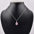 thumbnail image 4 of QNAVIC Natural Raw Pink Morganite Gemstone Rough Stone Handmade Dainty Pendant Necklace Healing Chakra Crystals March Birthstone Gift for Women Silver Plated Chain 18 inch, 4 of 5