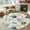 Blue, Cream,Multicolor, variant on Grey Vintage Floral 3ft Area Rug, Hydrangea Botanical Elegant Washable Non-Slip Small Round Rugs for Entryway Bedroom Kitchen, Soft Circle Carpet for Dining Room, Playroom Nursery Rug