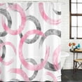 thumbnail image 3 of Pink Grey Waterproof Fabric Shower Curtain,Geometric Circle Modern Abstract Simple Art Waterproof Fabric Shower Curtain for Bathroom Curtains Bathtubs Shower Curtains with 12 Hooks Small 36x72in, 3 of 8