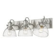 thumbnail image 3 of Yep by Golden Lighting Hines 3-light Vanity in Pewter and Seeded Glass, 3 of 5