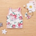 thumbnail image 4 of Styles I Love Baby Toddler Girls Floral Print Tank Top and Shorts with Headband 3pcs Cotton Outfit Baby Girls Spring Summer Clothing Set (Pink, 80/6-12 Months), 4 of 7