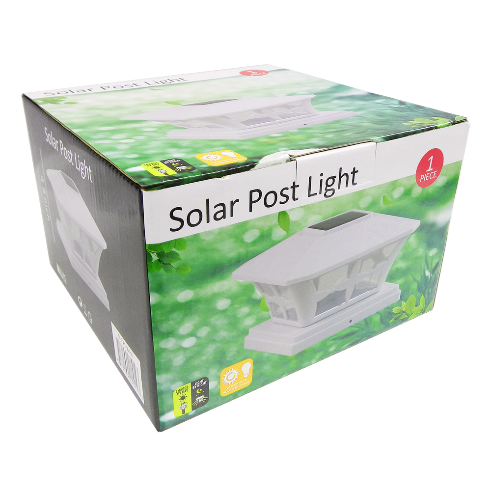 iGlow 4 Pack White Outdoor Garden 6 x 6 Solar SMD LED Post Deck Cap Square Fence Light Landscape Lamp PVC Vinyl Wood - image 5 of 5