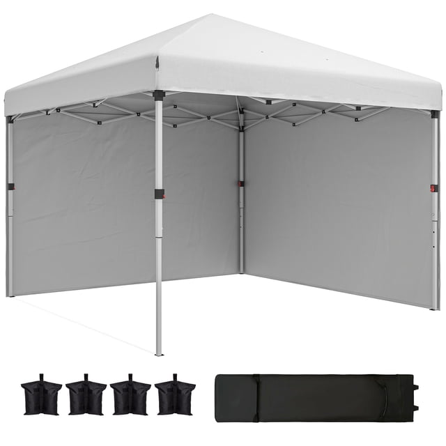 Outsunny 10' x 10' Pop Up Canopy Tent with Removable Sidewalls Carry Bag